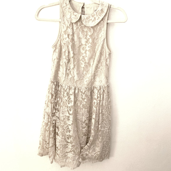 ASOS Dresses & Skirts - ASOS Cream Floral Lace Peter Pan Collar Mini Dress 4